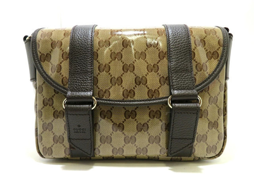 Gucci GG Crystal Messenger Bag iconic glossy GG monogram